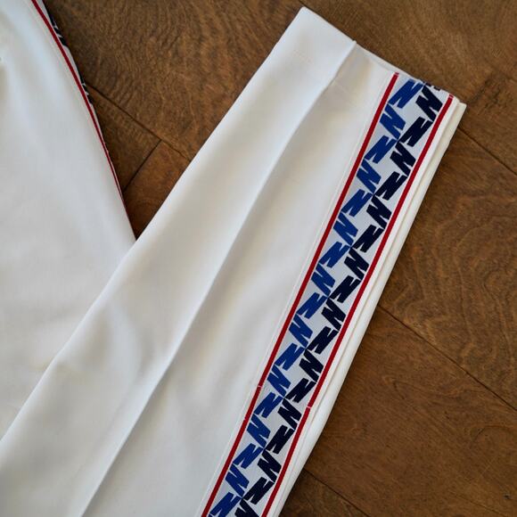 Nike Track Pants Mens Small White Side Stripe Tapered Fit Drawstring Sportswear - Picture 5 of 11